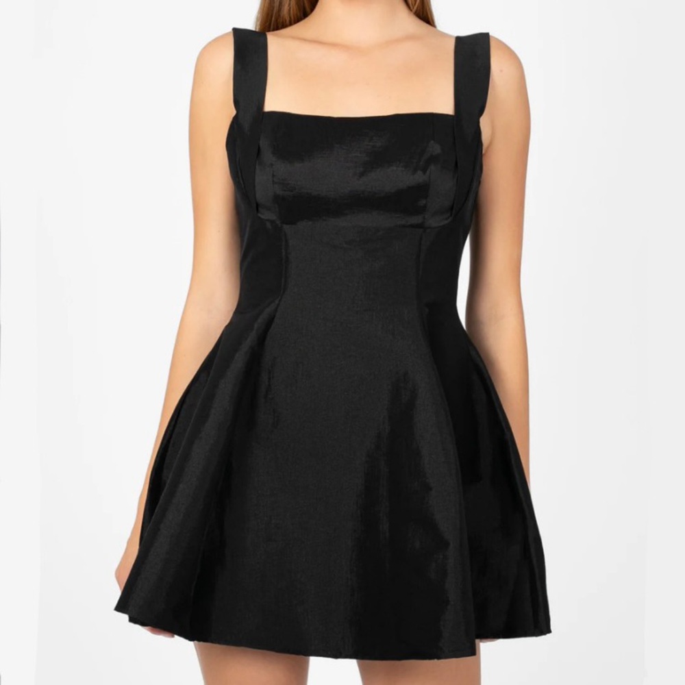 Honey black Louella flare mini dress